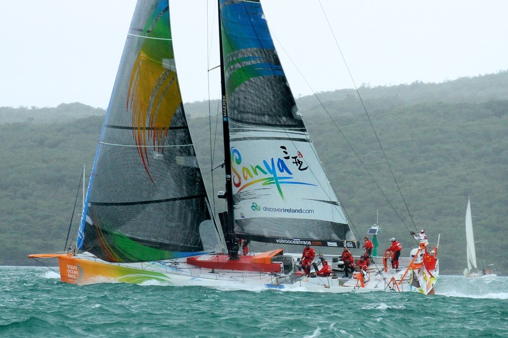 Sanya heads for the final rounding mark - 2011-12 Volvo Ocean Race Leg 5 Start - Auckland, March 18, 2012 © Richard Gladwell www.photosport.co.nz